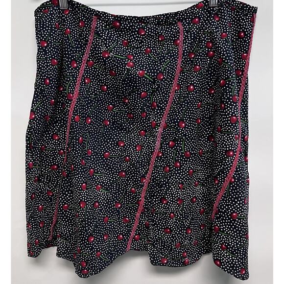 VTG 90s Y2K Skirt Womens 3X Shirt Pinup Rockabilly Cherries Cherry Print Hippie